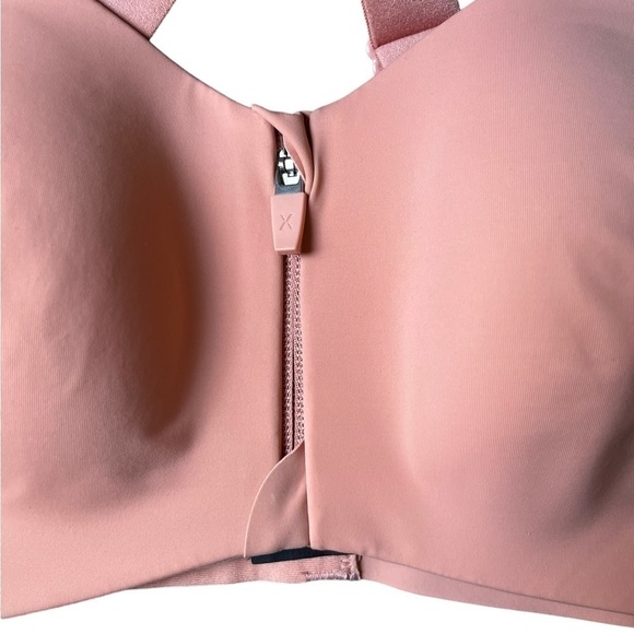 Knix Catalyst Zip Front Sports Bra in Pink Ginger-Size 2 - Picture 3 of 6